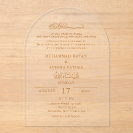 Invitaciones Acrílicas Boda islámico islámico moderno y minimalista Nikka