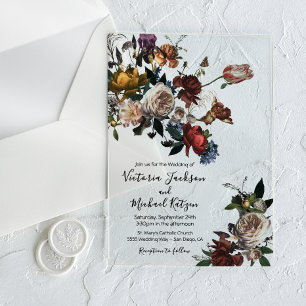 Invitaciones Acrílicas Boda Ligera y Luminosa con Rembrandt Floral