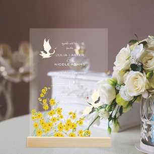 Invitaciones Acrílicas Boda Mandala Flores Loto Cisnes Susurros