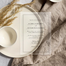 Invitaciones Acrílicas Boda Marco Simple Elegante Básico Minimalista Neut
