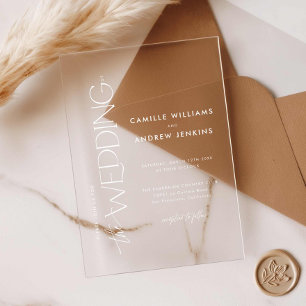 Invitaciones Acrílicas Boda Minimal Moderna Elegante
