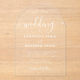 Invitaciones Acrílicas Boda Minimalista bohemio simple