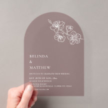 Boda Minimalista de Arte de Línea Blanca de Borgoñ