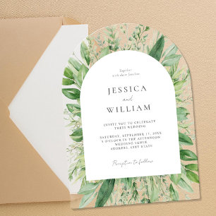 Invitaciones Acrílicas Boda minimalista del Boho Greenery