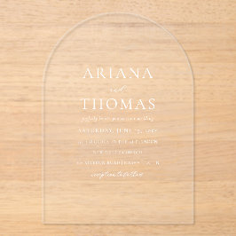 Invitaciones Acrílicas Boda Minimalista Elegante Moderna