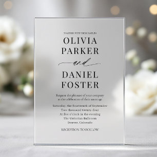 Invitaciones Acrílicas Boda Minimalista Elegante Moderna