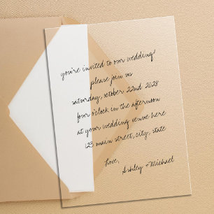 Invitaciones Acrílicas Boda Minimalista Escrita a Mano