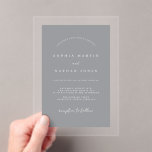 Invitaciones Acrílicas Boda Minimalista Gris claro moderno<br><div class="desc">Más invitaciones de bodas de Bonito en la Pequeña Tienda Bayleigh!</div>