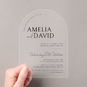 Invitaciones Acrílicas Boda Minimalista Moderna