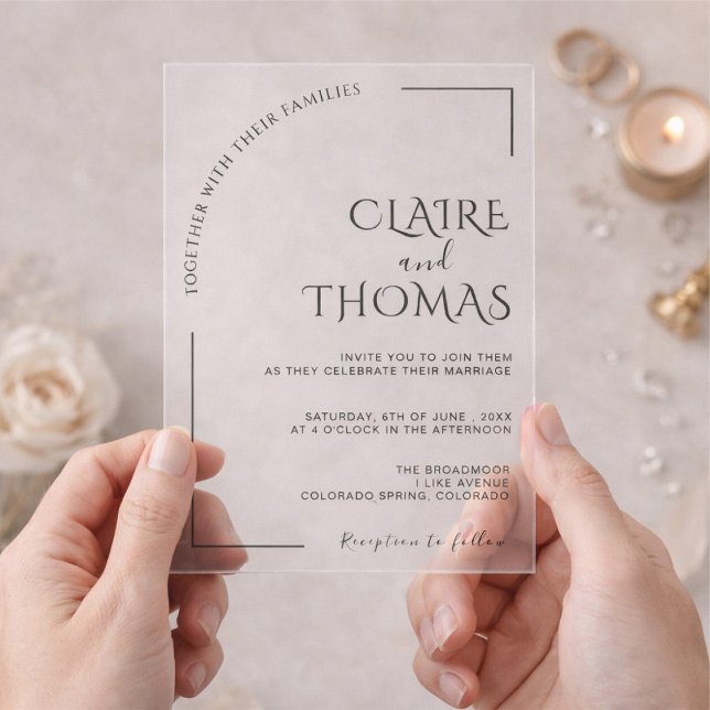Invitaciones Acrílicas Boda minimalista moderna (Subido por el creador)