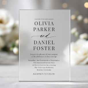 Invitaciones Acrílicas Boda Minimalista Moderna