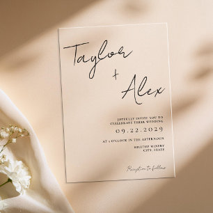 Invitaciones Acrílicas Boda Minimalista Moderna