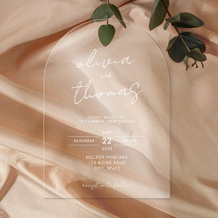 Invitaciones Acrílicas Boda Minimalista Moderna