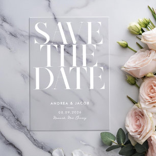 Invitaciones Acrílicas Boda Minimalista moderna de Moda salva la fecha