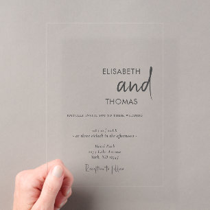 Invitaciones Acrílicas Boda minimalista moderna elegante simple