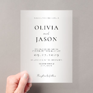 Invitaciones Acrílicas Boda Minimalista Moderna Helada