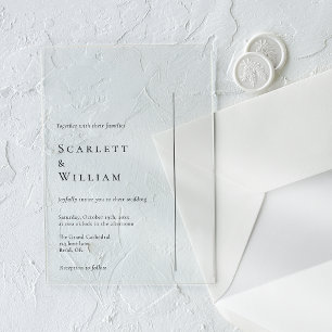 Invitaciones Acrílicas Boda Minimalista Moderna Simple