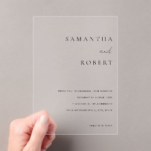 Invitaciones Acrílicas Boda Minimalista moderno