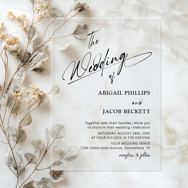 Invitaciones Acrílicas Boda Minimalista moderno (Subido por el creador)