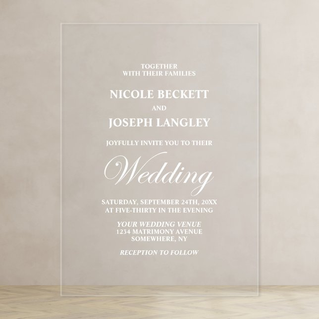 Invitaciones Acrílicas Boda Minimalista moderno (Subido por el creador)