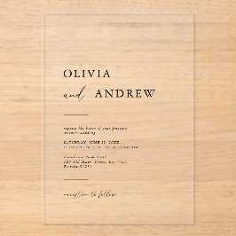 Invitaciones Acrílicas Boda Minimalista moderno y elegante