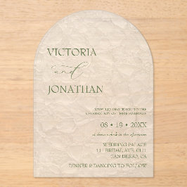 Invitaciones Acrílicas Boda mínimo blanco y verde