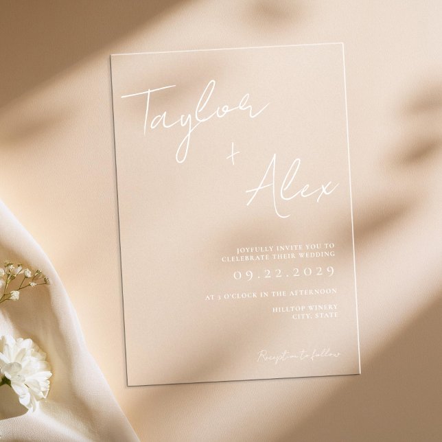 Invitaciones Acrílicas Boda mínimo moderno (Subido por el creador)