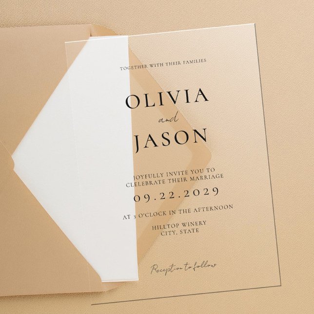 Invitaciones Acrílicas Boda mínimo moderno (Subido por el creador)
