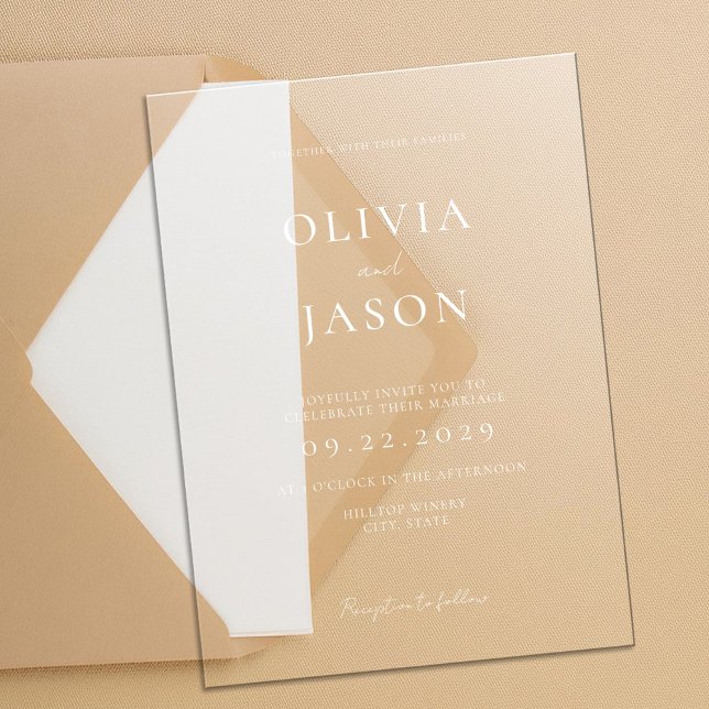 Invitaciones Acrílicas Boda mínimo moderno (Subido por el creador)