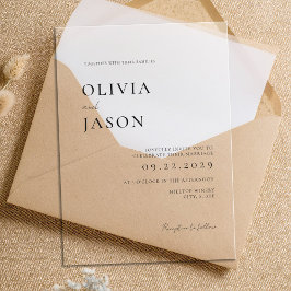Invitaciones Acrílicas Boda mínimo moderno