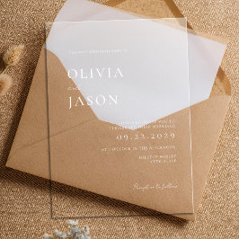 Invitaciones Acrílicas Boda mínimo moderno