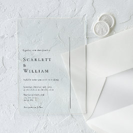 Invitaciones Acrílicas Boda Mínimo Simple Moderno