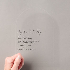 Invitaciones Acrílicas Boda moderada moderada y elegante minimalista