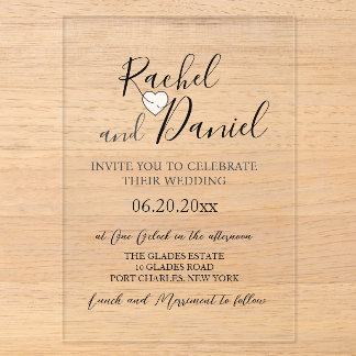 Invitaciones Acrílicas Boda Moderna