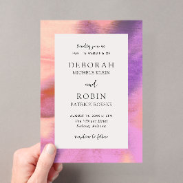 Invitaciones Acrílicas Boda Moderna Audaz y Vibrante