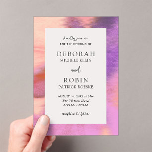 Invitaciones Acrílicas Boda Moderna Audaz y Vibrante