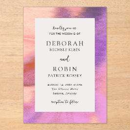 Invitaciones Acrílicas Boda Moderna Audaz y Vibrante