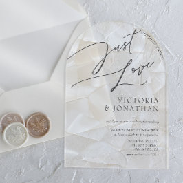 Invitaciones Acrílicas Boda Moderna Blanca Sin Adornos Solo Amor