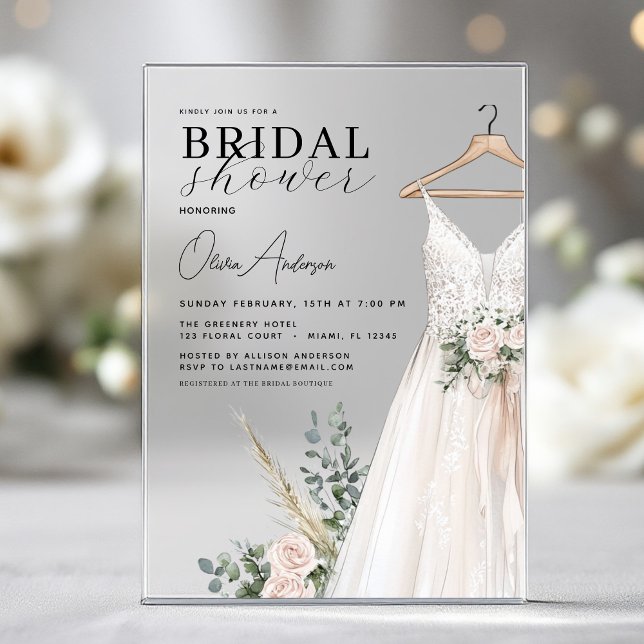 Invitaciones Acrílicas Boda moderna Botánica Eucalipto Rústico (Subido por el creador)
