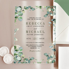 Invitaciones Acrílicas Boda Moderna de Eucalipto