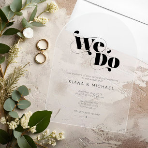 Invitaciones Acrílicas Boda moderna decorativa ID887
