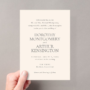 Invitaciones Acrílicas Boda moderna elegante con tonos neutros terrosos