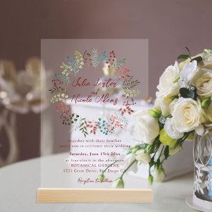 Invitaciones Acrílicas Boda moderna en la playa con conchas marinas de co