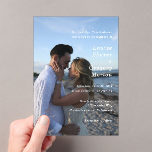 Invitaciones Acrílicas Boda Moderna Foto Simple