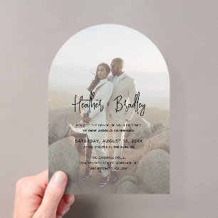 Invitaciones Acrílicas Boda moderna minimalista fotográfica