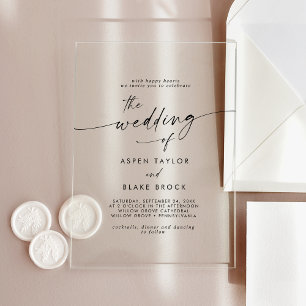 Invitaciones Acrílicas Boda Moderna Rústica Boho Elegante Minimalista