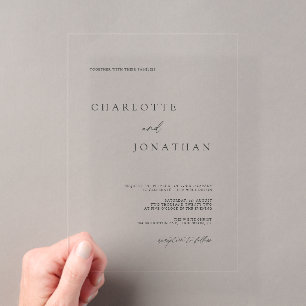 Invitaciones Acrílicas Boda moderna simple y elegante