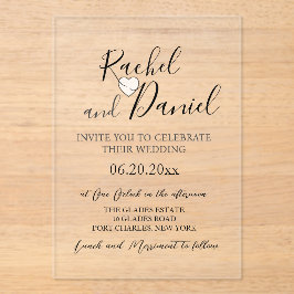 Invitaciones Acrílicas Boda moderno