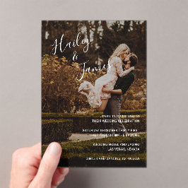 Invitaciones Acrílicas Boda moderno elegante fotográfico