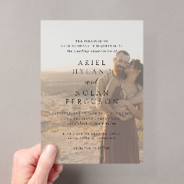 Invitaciones Acrílicas Boda moderno fotográfico limpio
